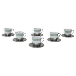 Ensemble de tasses à espresso, design italien, années 1980, fabriqué en Italie.