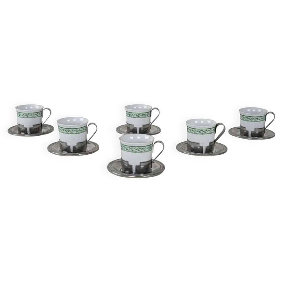 Ensemble de tasses à espresso, design italien, années 1980, fabriqué en Italie.