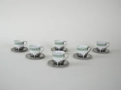 Ensemble de tasses à espresso, design italien, années 1980, fabriqué en Italie.