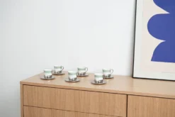 Ensemble de tasses à espresso, design italien, années 1980, fabriqué en Italie.