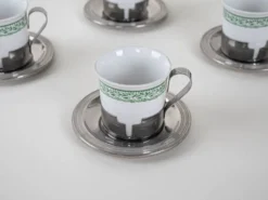 Ensemble de tasses à espresso, design italien, années 1980, fabriqué en Italie.