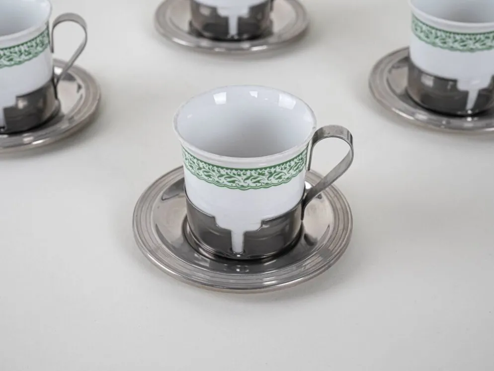 Ensemble de tasses à espresso, design italien, années 1980, fabriqué en Italie.