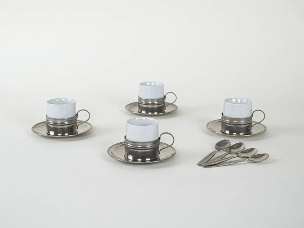 Ensemble de tasses à espresso, design italien, années 1980, fabriqué en Italie.