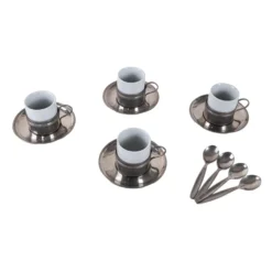 Ensemble de tasses à espresso, design italien, années 1980, fabriqué en Italie.