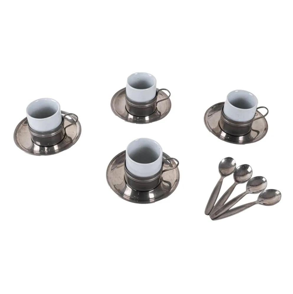 Ensemble de tasses à espresso, design italien, années 1980, fabriqué en Italie.