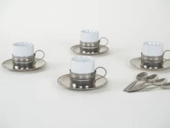 Ensemble de tasses à espresso, design italien, années 1980, fabriqué en Italie.