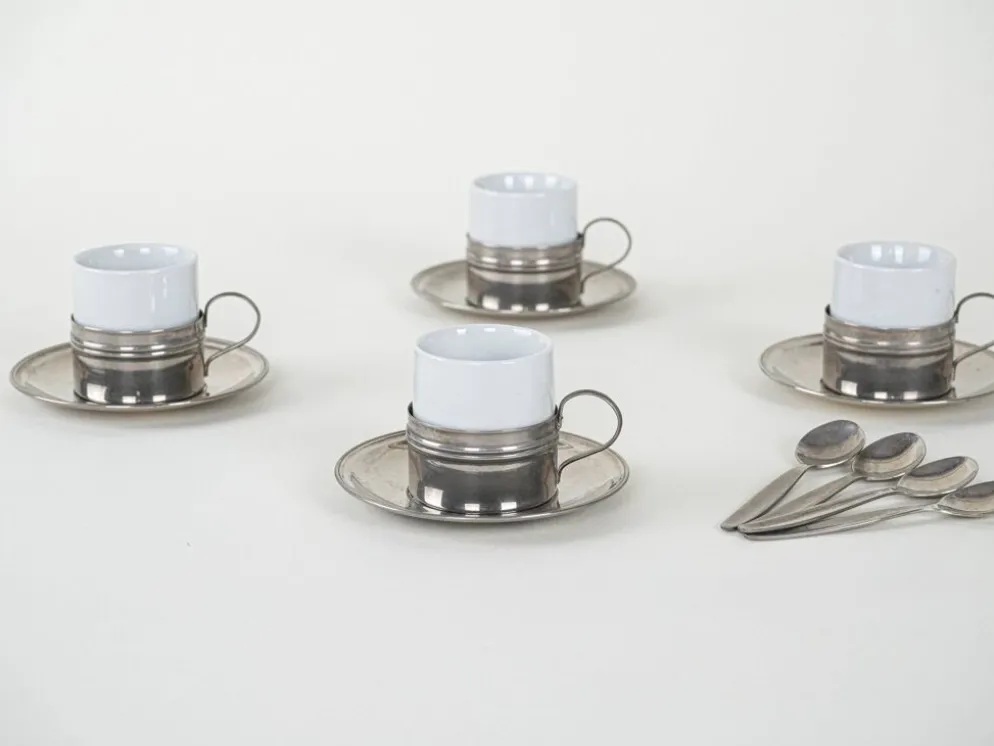 Ensemble de tasses à espresso, design italien, années 1980, fabriqué en Italie.