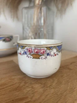 Ensemble de 10 tasses et soucoupes anciennes Digoin Sarreguemines