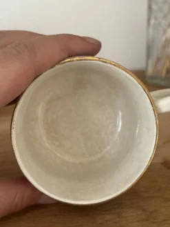 Ensemble de 10 tasses et soucoupes anciennes Digoin Sarreguemines