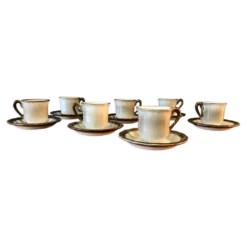 Ensemble de 7 tasses et soucoupe Salins France
