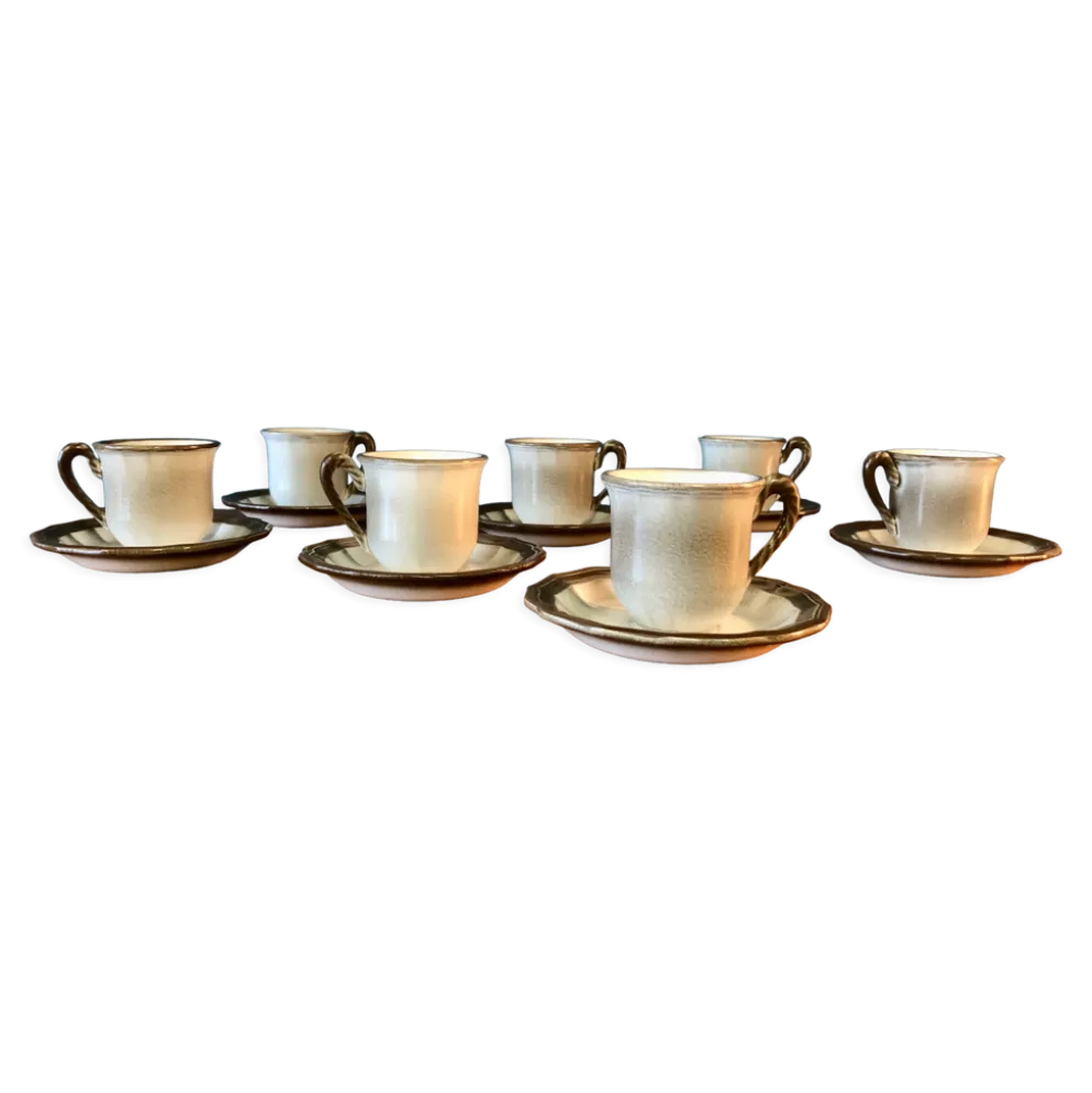 Ensemble de 7 tasses et soucoupe Salins France