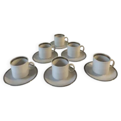 Ensemble de 6 tasses et sous-tasses en porcelaine Winterling Bavaria