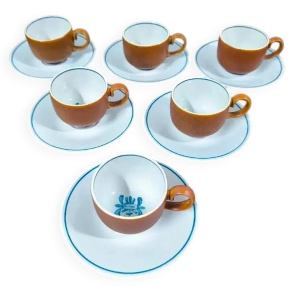 Ensemble de 6 tasses + sous tasse Villeroy et Boch Chekiang