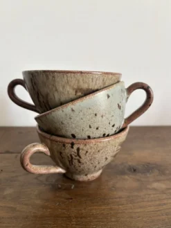 Ensemble de 3 tasses vintage en grès moucheté vintage