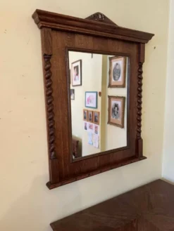 Ensemble de toilette colonial en chêne de style espagnol, ensemble de 3 pièces