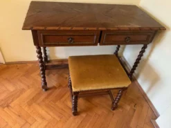 Ensemble de toilette colonial en chêne de style espagnol, ensemble de 3 pièces
