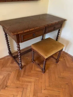 Ensemble de toilette colonial en chêne de style espagnol, ensemble de 3 pièces