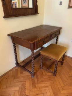 Ensemble de toilette colonial en chêne de style espagnol, ensemble de 3 pièces
