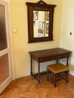 Ensemble de toilette colonial en chêne de style espagnol, ensemble de 3 pièces