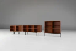 Ensemble de trois cabinets en teck du milieu du siècle, Belgique, années 1960.