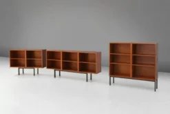 Ensemble de trois cabinets en teck du milieu du siècle, Belgique, années 1960.