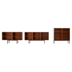Ensemble de trois cabinets en teck du milieu du siècle, Belgique, années 1960.