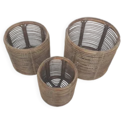 Ensemble de trois paniers ou tables d'appoint Manou attribués à Tito Agnoli, Italie 1970