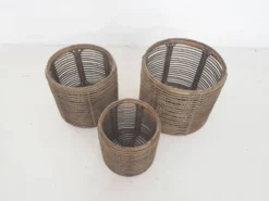 Ensemble de trois paniers ou tables d'appoint Manou attribués à Tito Agnoli, Italie 1970