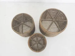 Ensemble de trois paniers ou tables d'appoint Manou attribués à Tito Agnoli, Italie 1970