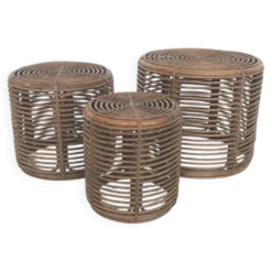 Ensemble de trois paniers ou tables d'appoint Manou attribués à Tito Agnoli, Italie 1970