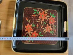 Ensemble De Trois Plateaux Laqués Japonais En Plastique ESIA Année 70'