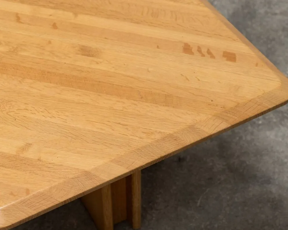 Ensemble de trois tables gigognes en chêne blond, années 80