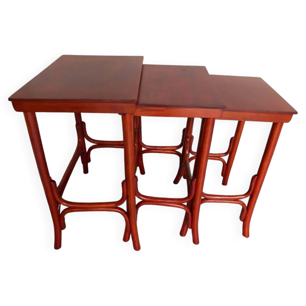 Ensemble de trois tables Pologne Cracovie années 1930