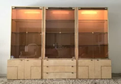 Ensemble de trois vitrines Jean-Claude Mahey pour Roche Bobois, années 1970