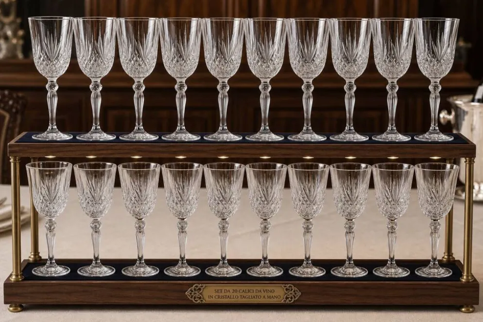 Ensemble de 20 verres en cristal taillé à la main (1985)