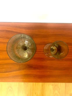Ensemble de 8 verres fumés de biot — verre soufflé bouche, années 1970