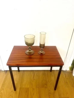 Ensemble de 8 verres fumés de biot — verre soufflé bouche, années 1970