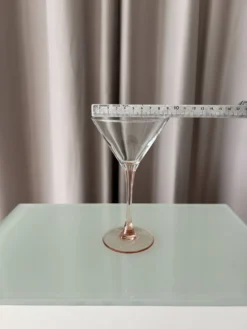 Ensemble de 6 verres à martini / cocktails vintage Luminarc – Rose pêche doux – 19