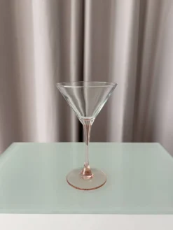 Ensemble de 6 verres à martini / cocktails vintage Luminarc – Rose pêche doux – 19