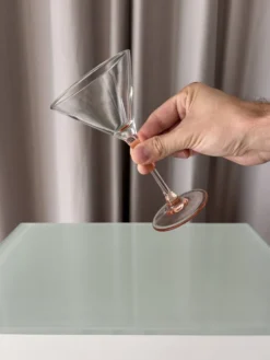 Ensemble de 6 verres à martini / cocktails vintage Luminarc – Rose pêche doux – 19