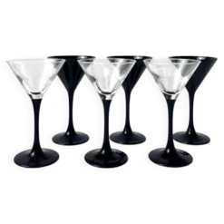 Ensemble de 6 verres à martini vintage Luminarc, France