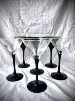 Ensemble de 6 verres à martini vintage Luminarc, France