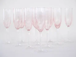 Ensemble de verres à Prosecco, design français, années 1970, fabriqué en France.
