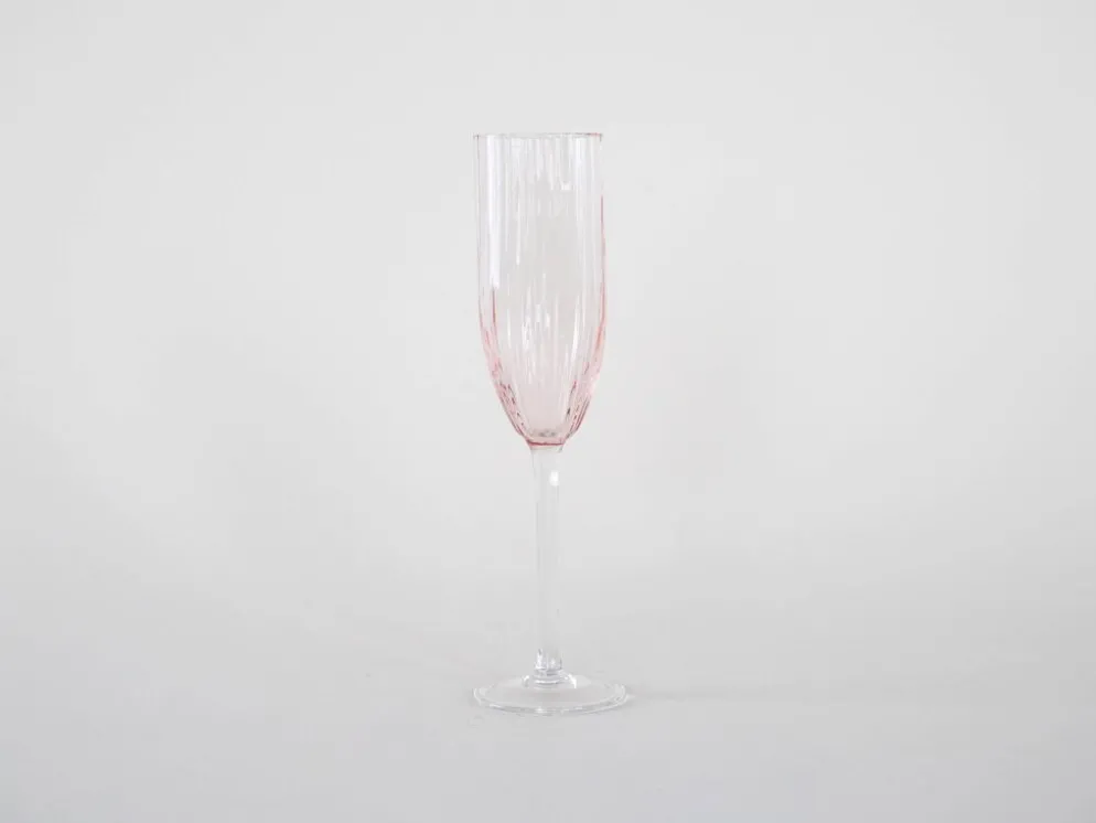 Ensemble de verres à Prosecco, design français, années 1970, fabriqué en France.
