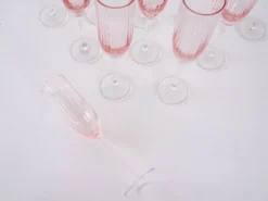 Ensemble de verres à Prosecco, design français, années 1970, fabriqué en France.