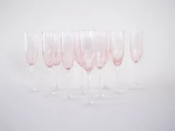 Ensemble de verres à Prosecco, design français, années 1970, fabriqué en France.