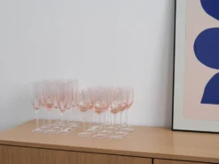 Ensemble de verres à Prosecco, design français, années 1970, fabriqué en France.