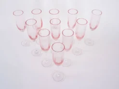 Ensemble de verres à Prosecco, design français, années 1970, fabriqué en France.
