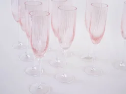Ensemble de verres à Prosecco, design français, années 1970, fabriqué en France.