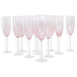 Ensemble de verres à Prosecco, design français, années 1970, fabriqué en France.